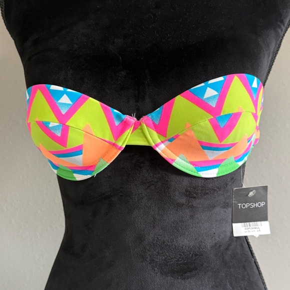 NWT Topshop Strapless Bikini Top Size 4 - Picture 3 of 6